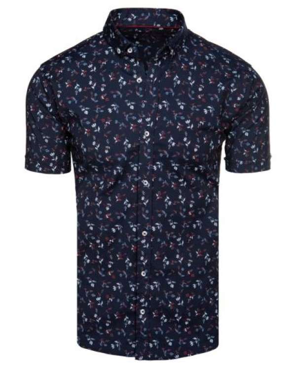 Férfi ing rövid ujjú, sötétkék