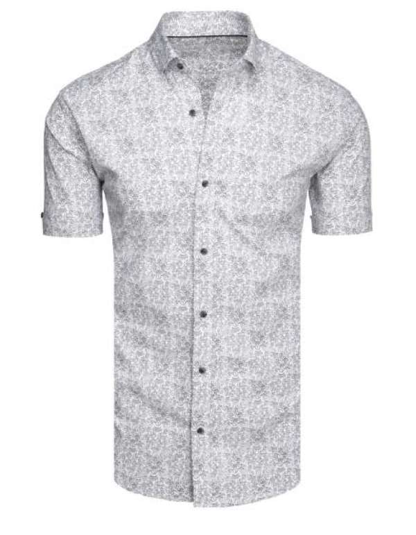Férfi rövid ujjú ing, világosszürke mintás