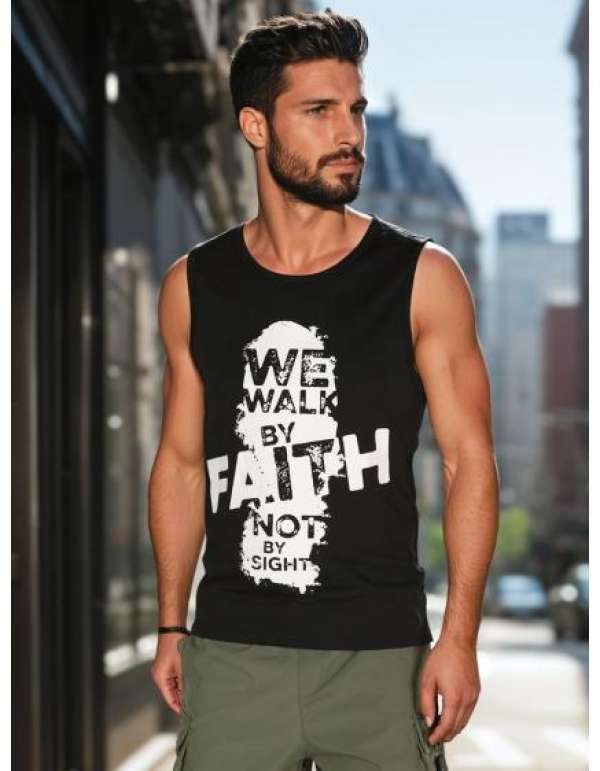 Férfi ujjatlan póló, fekete