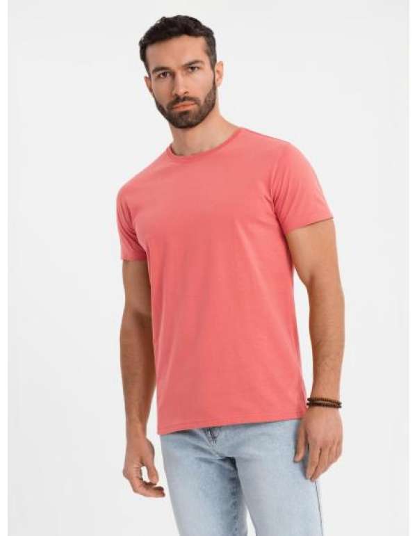 BASIC klasszikus férfi pamut póló - korall V17 OM-TSBS-0236
