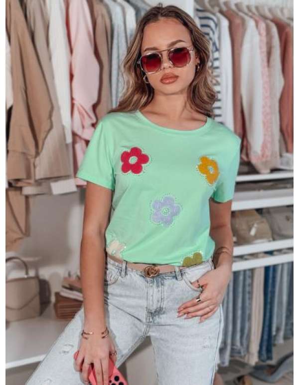 DAISYLA női virágos póló, menta