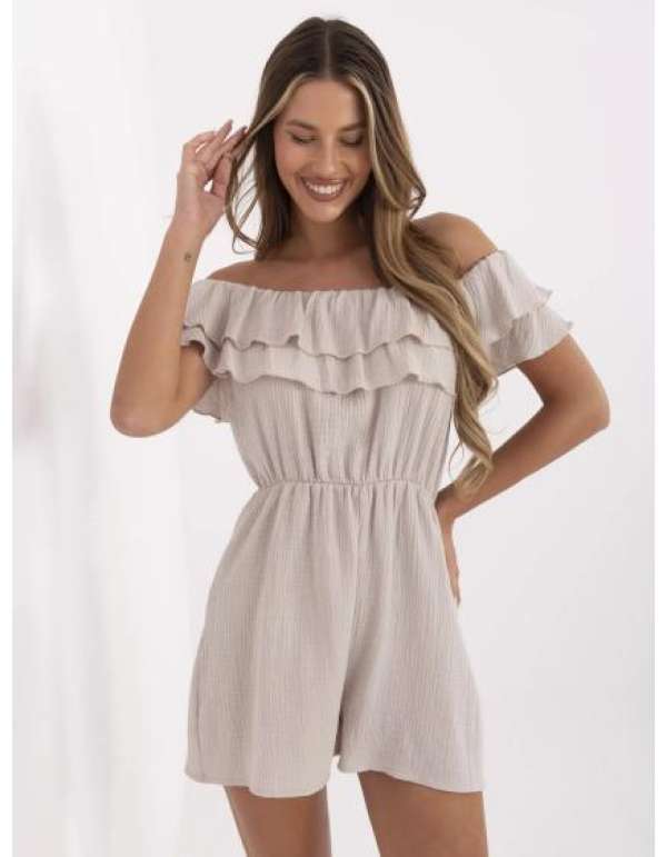 Bézs muszlin overall V-kivágással