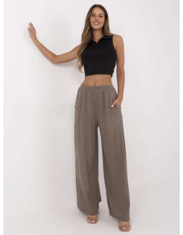 Barna muszlin pamut nadrág