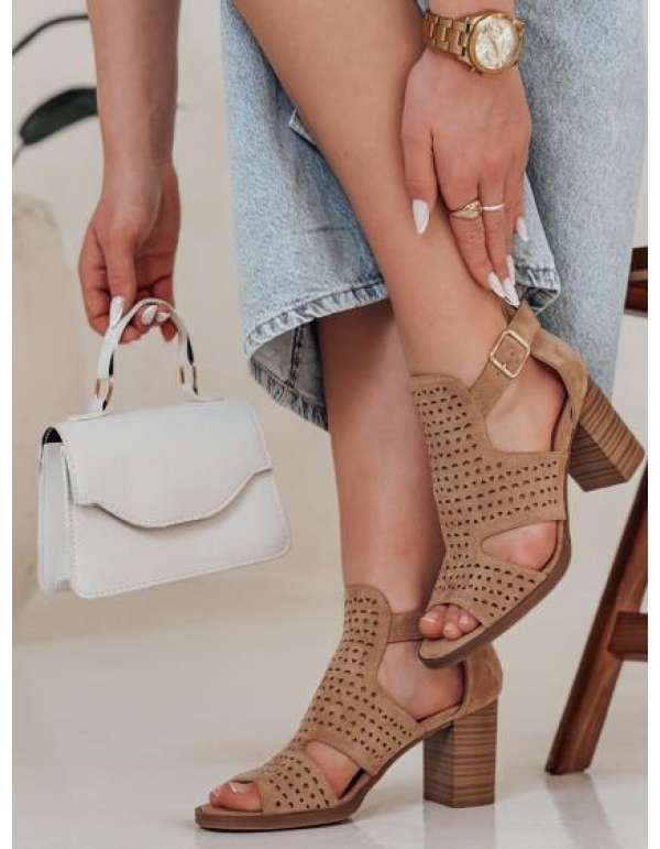 AMIRIA női magassarkú szandál, bézs