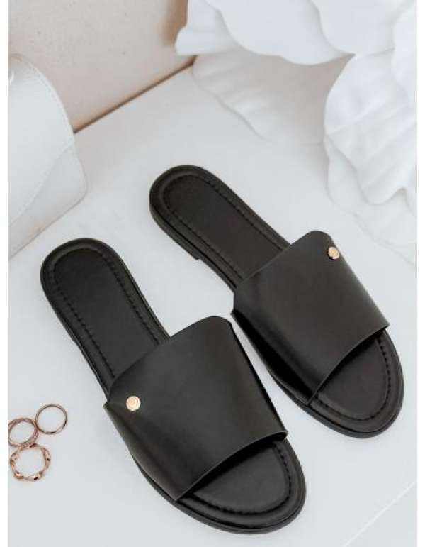 CHICBASE női papucsok, fekete színben