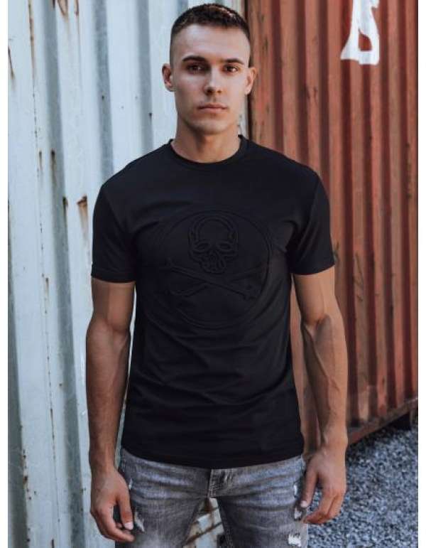 Férfi nyomtatott póló ORA fekete