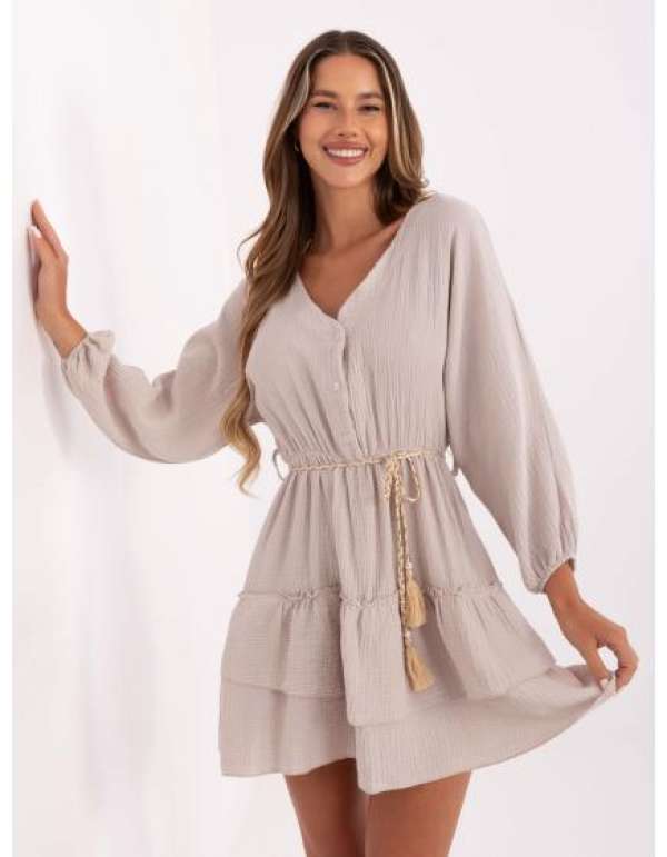 Bézs boho muszlin ruha