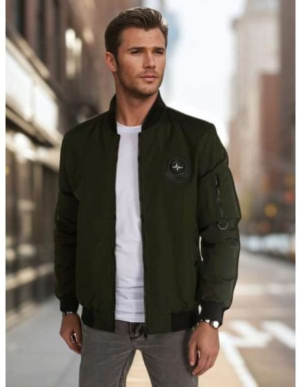 Férfi átmeneti bomberdzseki zöld