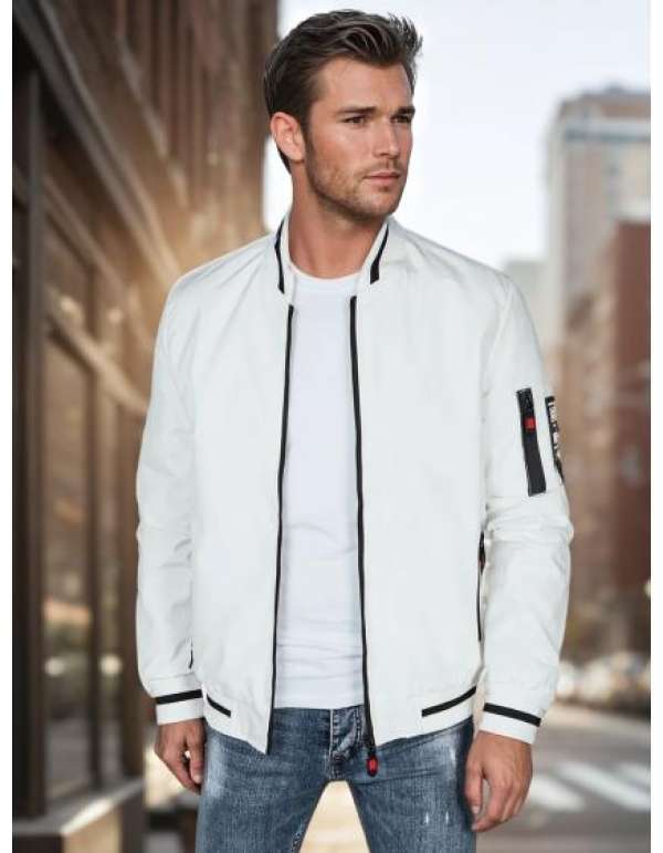 Férfi átmeneti bomberdzseki, fehér