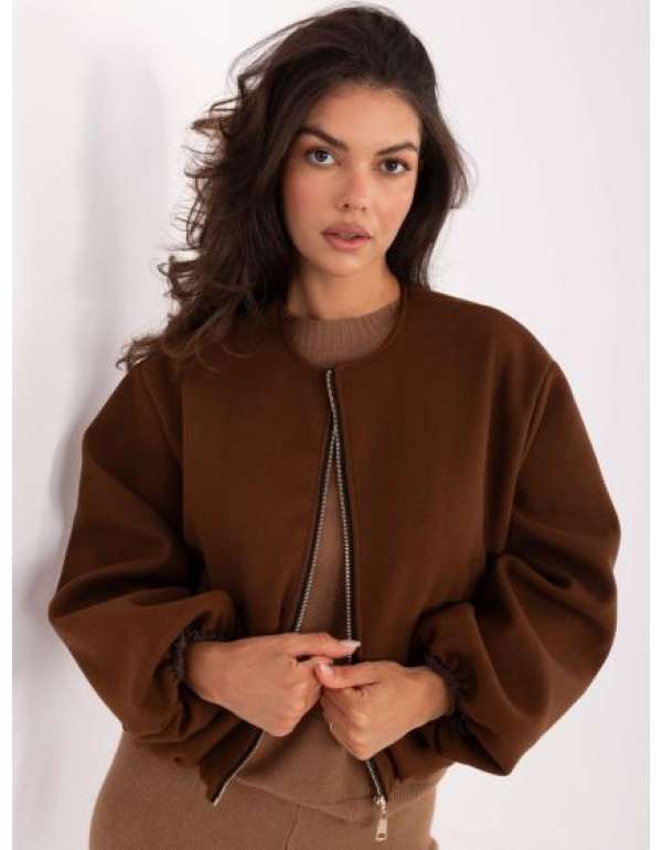 Barna kabát puffos ujjakkal RUE PARIS