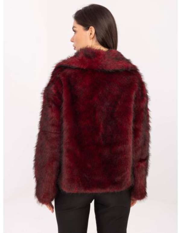 Bordó bőrdzseki zsebekkel RUE PARIS