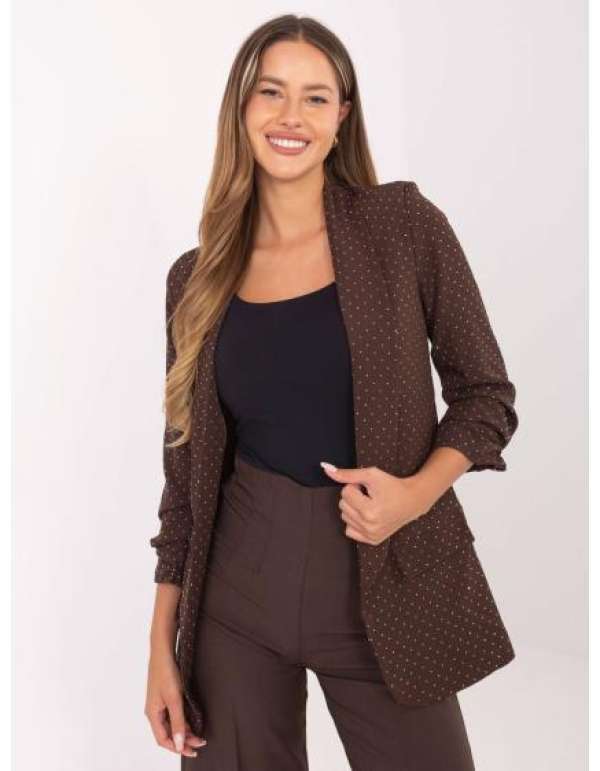 Barna elegáns kabát strassokkal