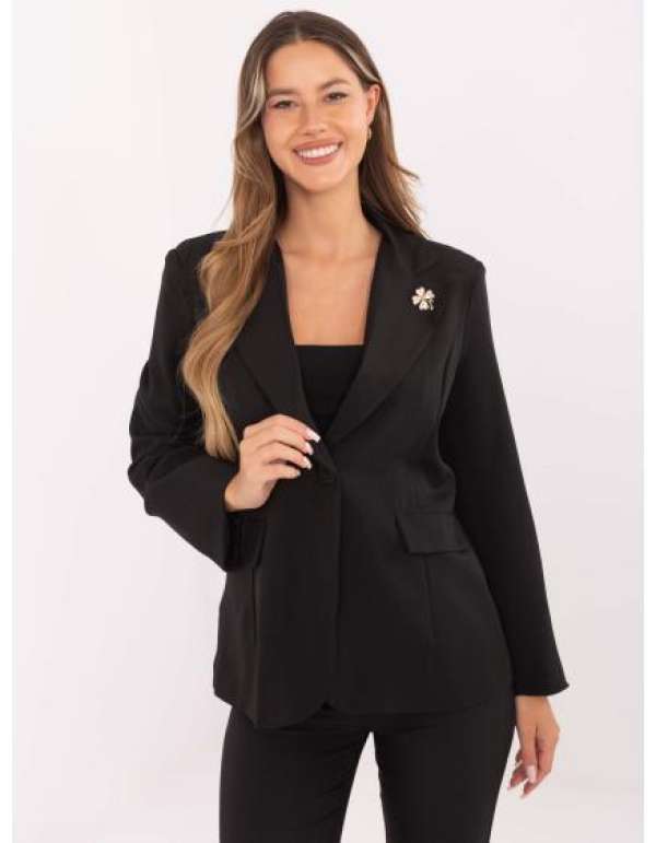 Fekete elegáns női kabát RUE PARIS