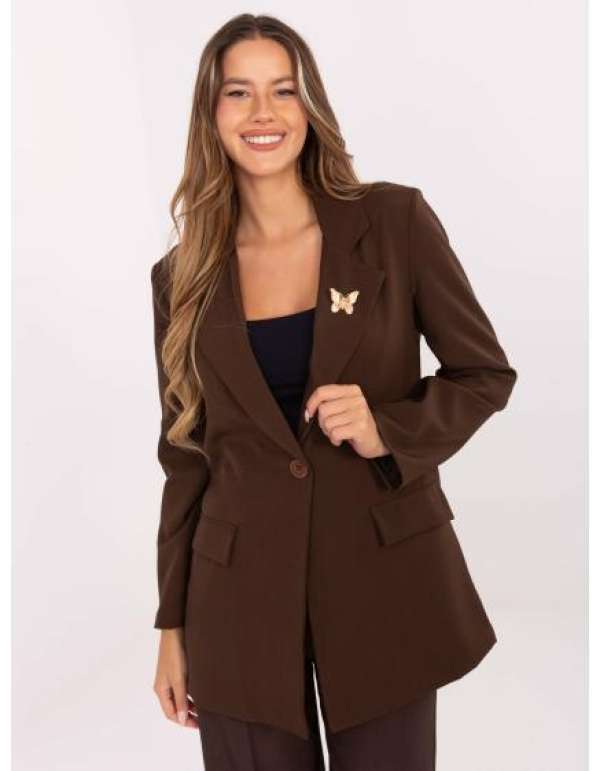 Barna kabát gombos záródással RUE PARIS