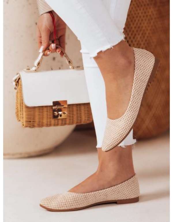 Női balerina cipő lapos sarokkal GLAMINO fehér