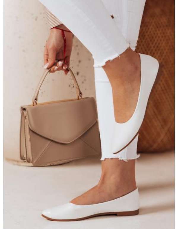 Női balerina cipő, fedett orral, ILLARI, fehér