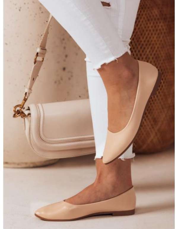 Női balerina cipő, fedett orral, ILLARI, bézs