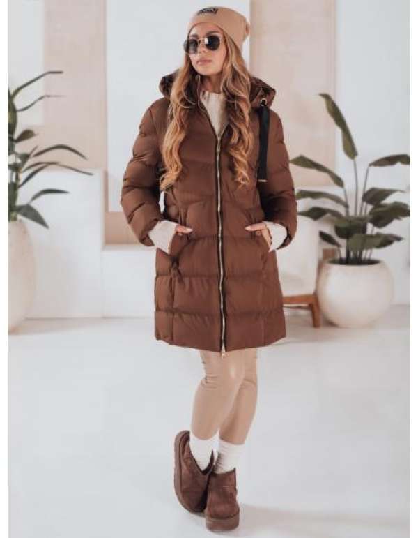 GABRIELLE női téli kabát kapucnival, barna