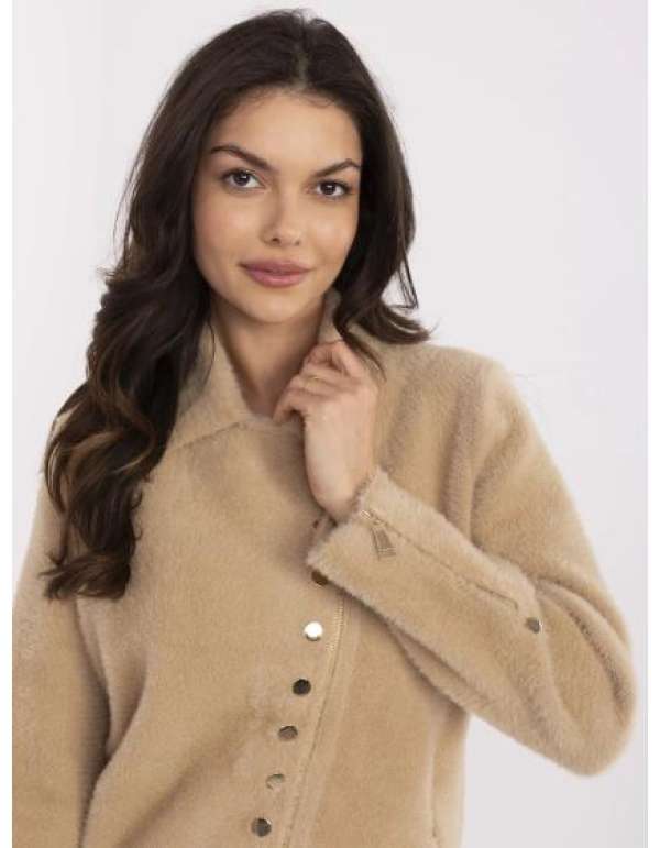 Bézs alpaka kabát gyapjú keverékkel