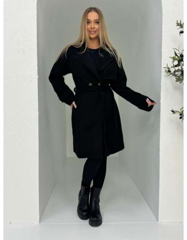 Divatos női kabát CLR038 - fekete