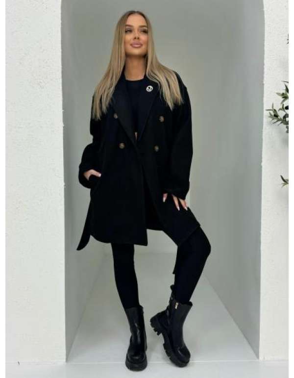 Divatos női kabát CLR039 - fekete