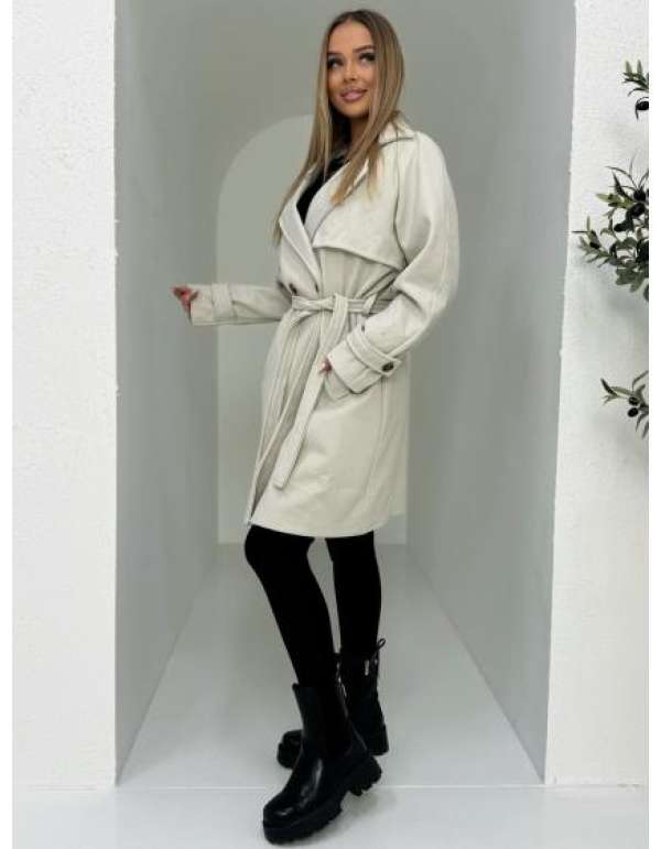Divatos női kabát CLR040 - bézs