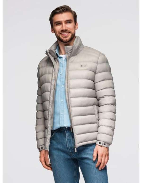 SLIM FIT férfi pólók szettje hosszú ujjú, V-nyakú és logóval, 2 darab – fehér és kék szín kombinációja V1 Z103