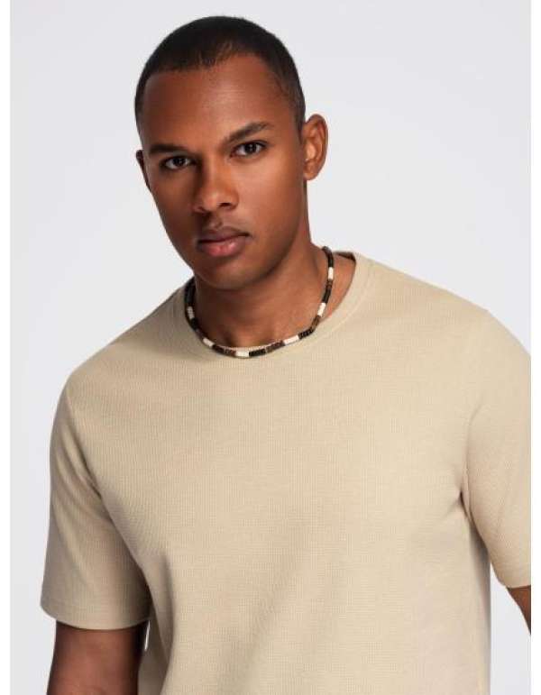 Férfi kötött ing texturált szövéssel – olíva V1 OM-TSCT-0253