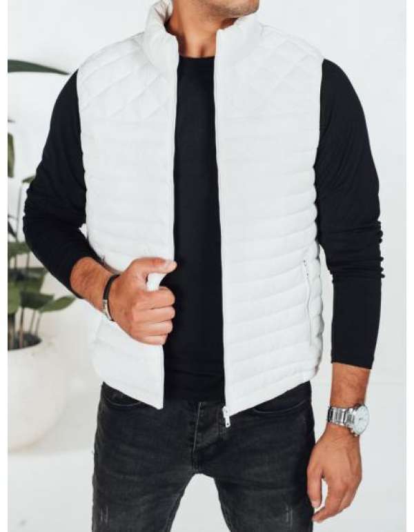 Férfi steppelt mellény, fehér