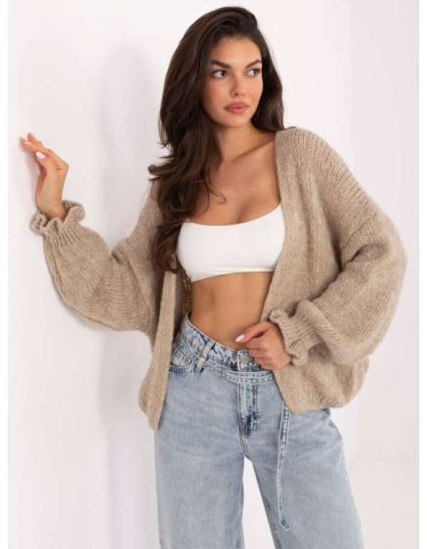 Bézs kardigán egyszínű RUE PARIS