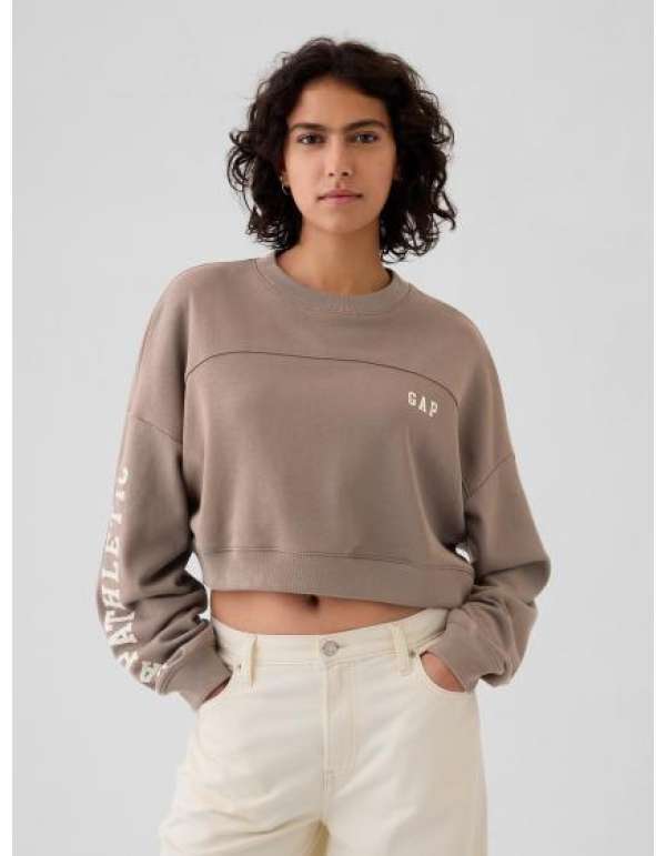 Crop pulóver logóval