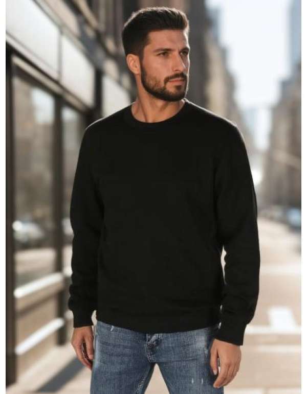 Férfi pulóver, fekete