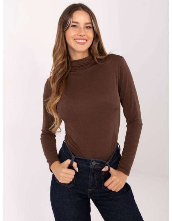 Barna, elegáns, hosszú ujjú blúz RUE PARIS