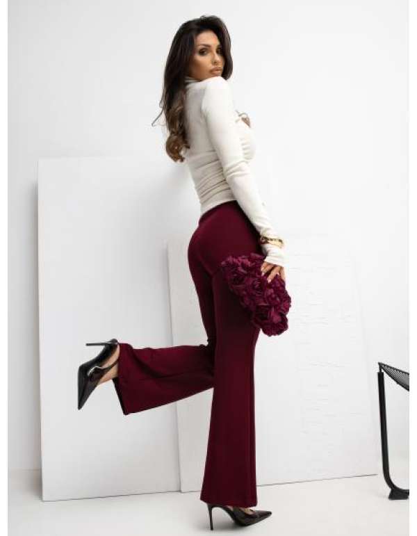 Bordó alap nadrág magas derékkal RUE PARIS