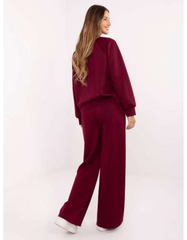 Bordó alapdarab pulóver szett kapucni nélkül