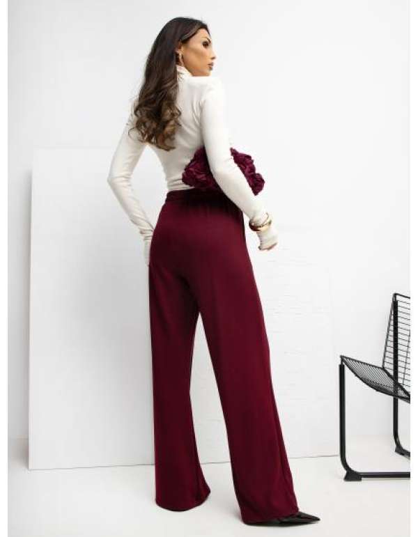 Bordó színű, steppelt melegítő nadrág RUE PARIS