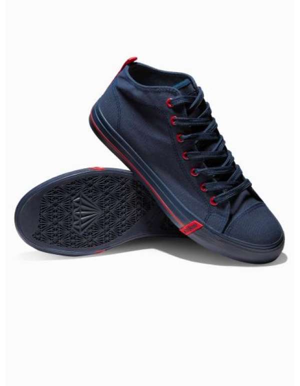 Férfi tornacipő kontrasztos elemekkel – sötétkék V3 OM-FOTH-0125