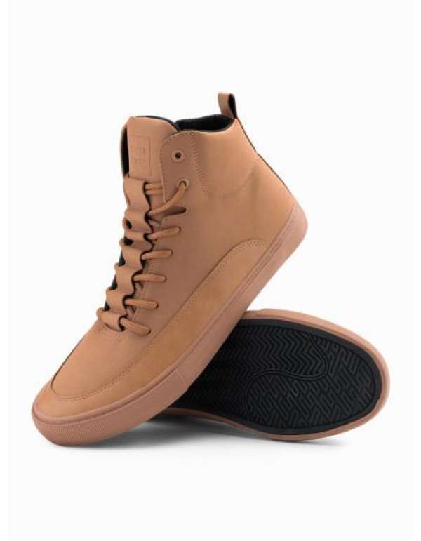 Férfi bokacsizma díszpántokkal – barna V3 OM-FOSH-0176