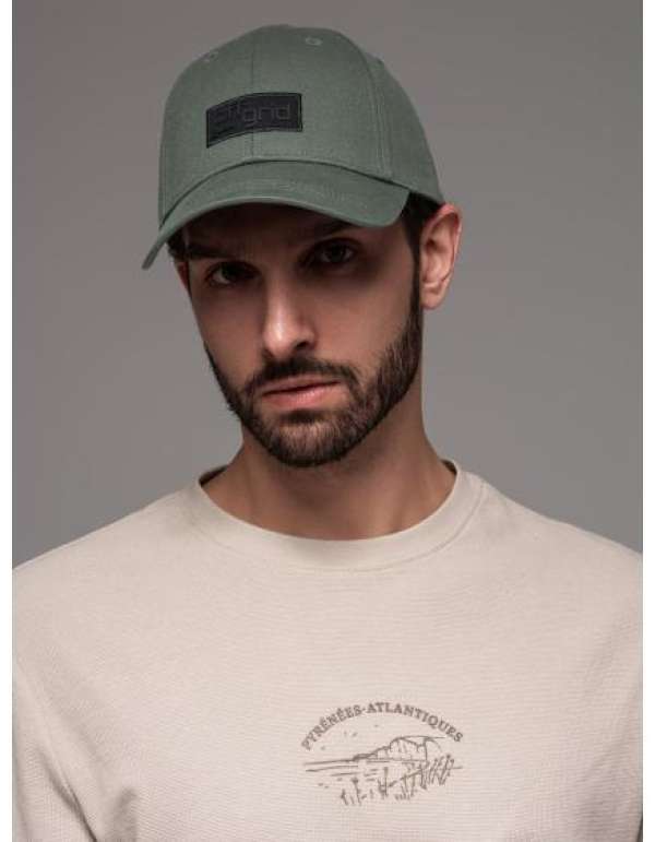 Férfi baseball sapka gallérral és téglalap alakú címkével – khaki V6 OM-ACCS-0104