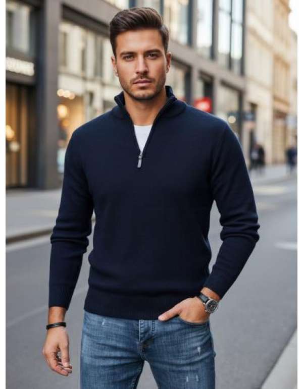 Férfi pulóver, sötétkék