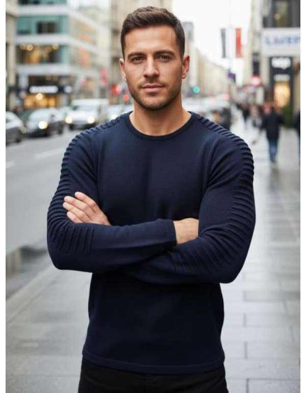 Férfi pulóver, sötétkék WX2297z