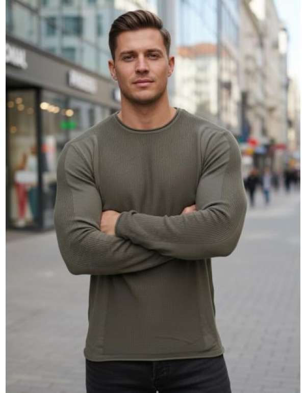 Férfi pulóver, khaki WX2310z