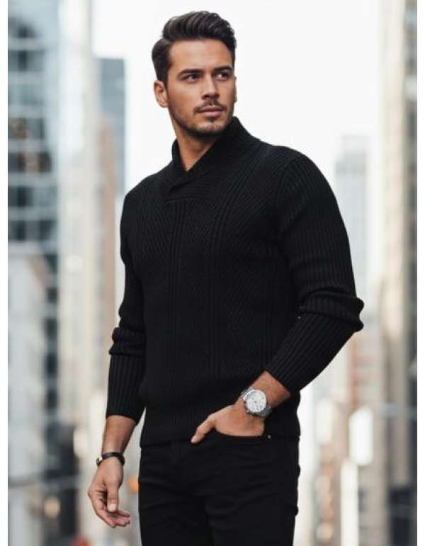 Férfi fekete pulóver
