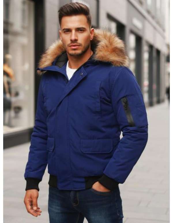 Férfi téli kabát, sötétkék