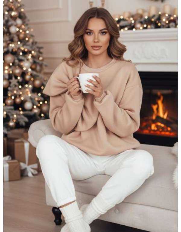 BOWLOOP női pulóver, egy méretben, bézs színben