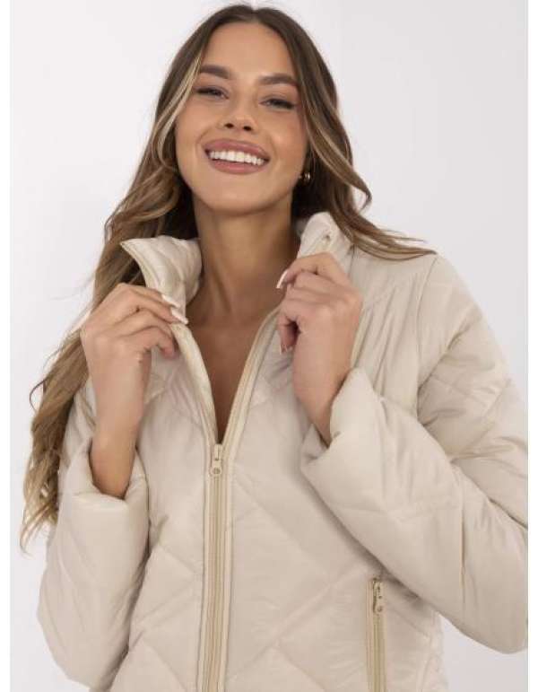 Bézs női kabát kapucni nélkül