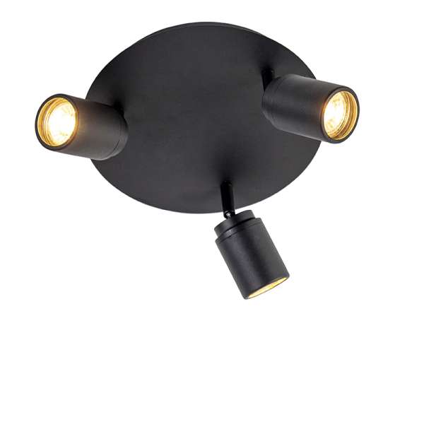 Okos fürdőszobai spotlámpa fekete IP44 3 WiFi GU10-zel - Ducha