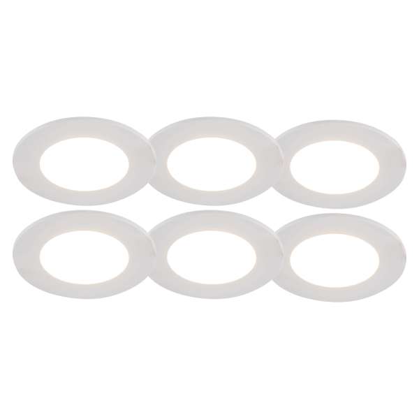 6 db-os beépített spotlámpa készlet fehér LED-del, 3 fokozatú fényerőszabályzóval, IP65 - Blanca