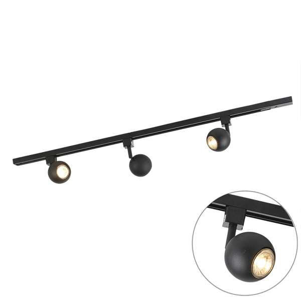 Okos, modern fekete sínrendszer 1 fázisú, 3 Wifi GU10-zel - Iconic Gissi