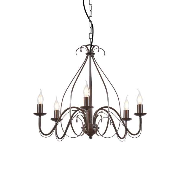 Klasszikus csillár rozsdabarna 5-lámpás - Giuseppe